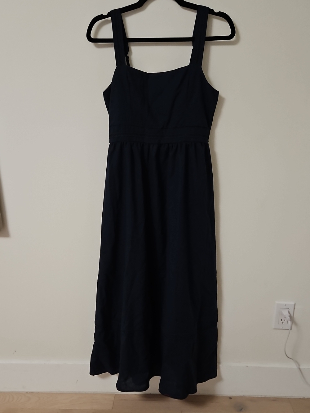 Workshop Republic Clothing Navy Blue Sleeveless Maxi Dress with Square Neck - Picture 1 of 5
